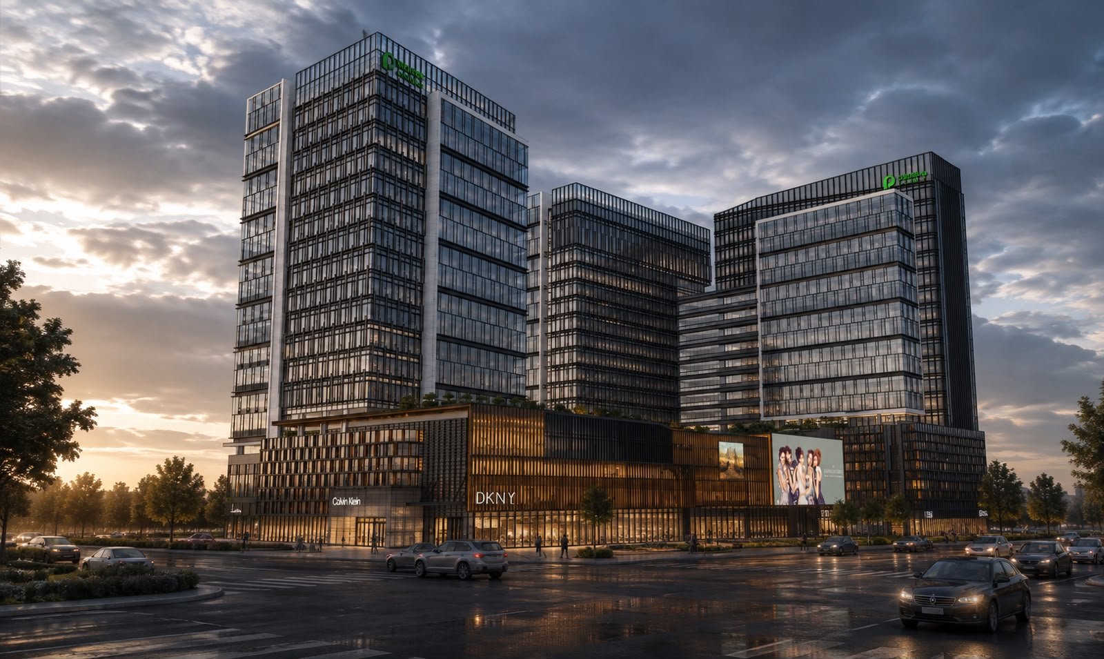 Landmark tower composition visualization of Wellington Square