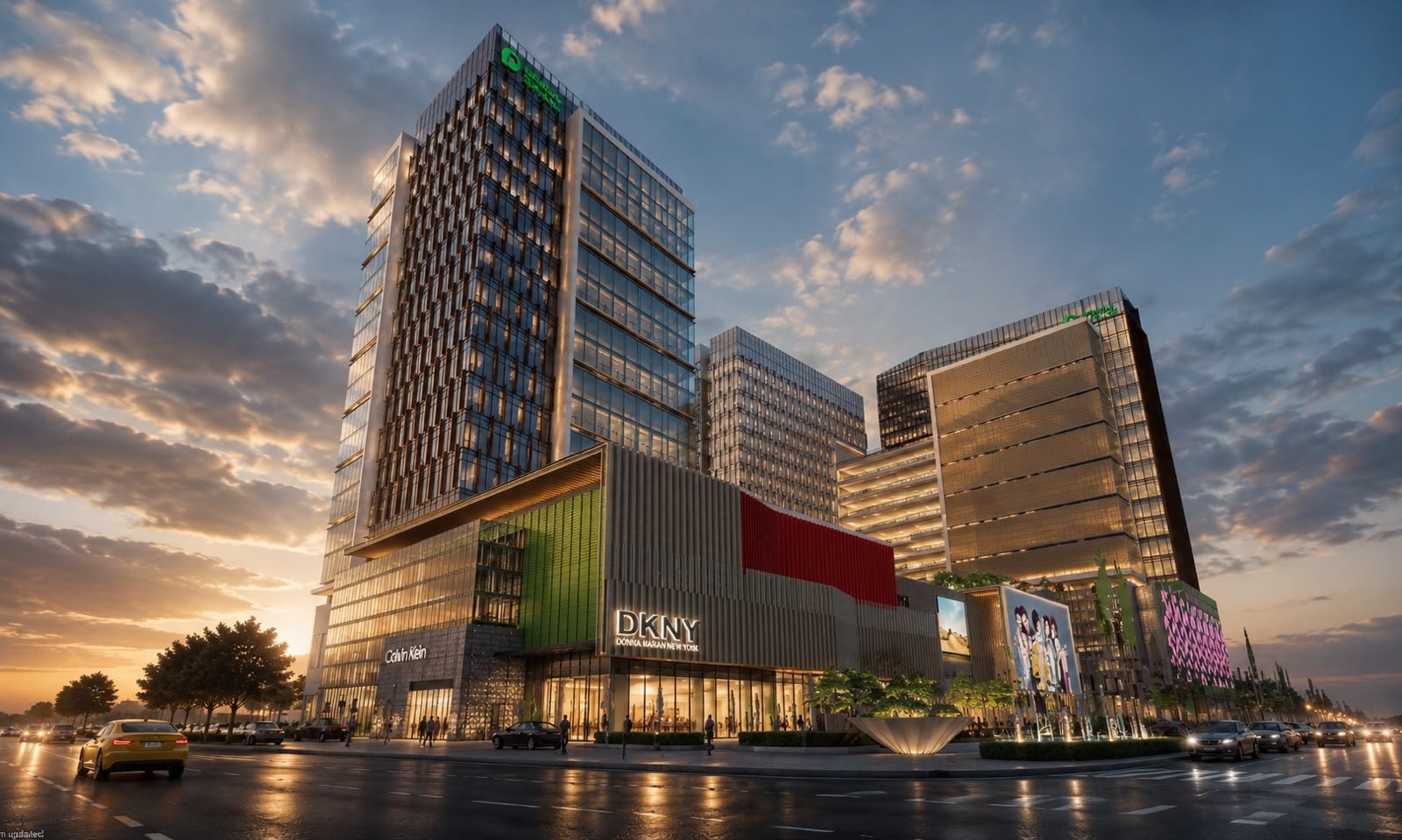 Entrance perspective architectural visualization of Wellington Square